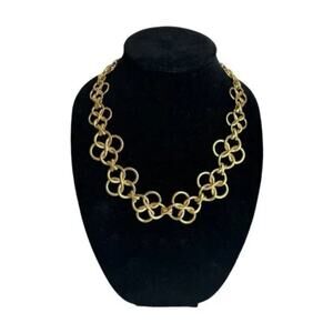 Stella & Dot Gold Tone Crosby Link Vintage Signed Celtic Woven Choker Necklace